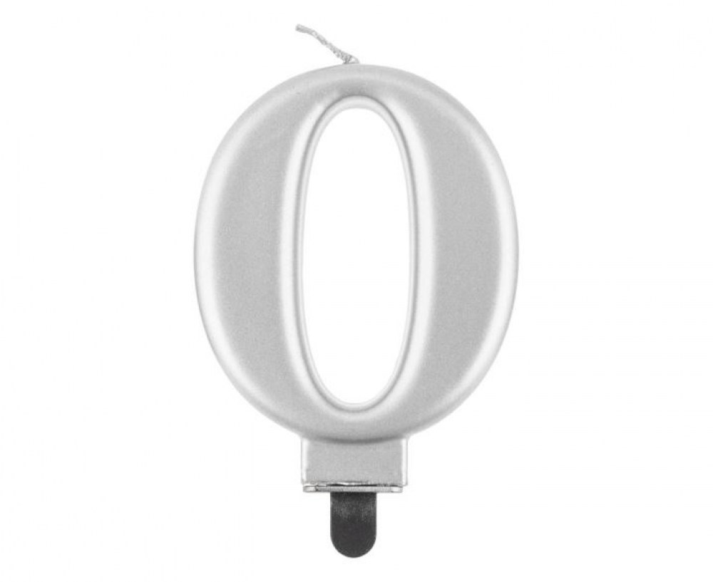 Svíčka narozeninová číslice stříbrná Ollies