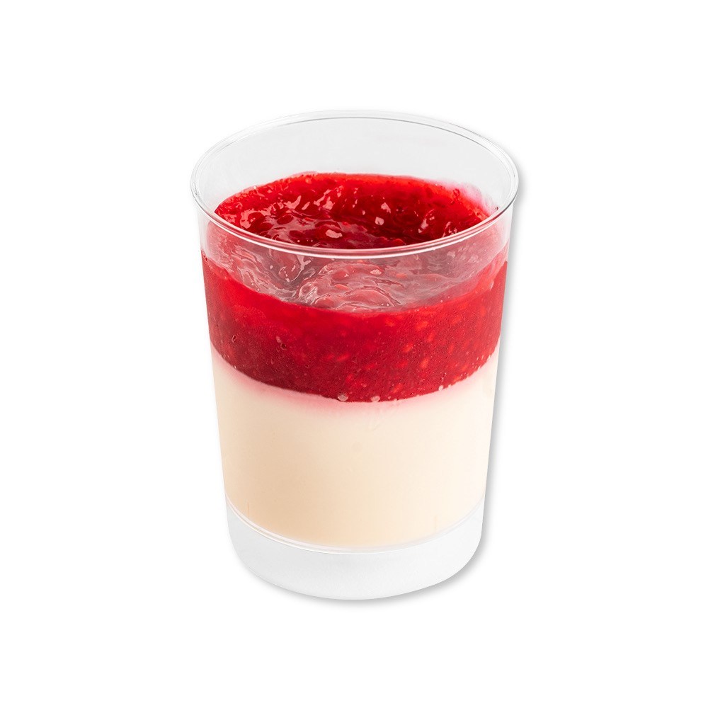 Vanilková panna cotta s malinovým pyré